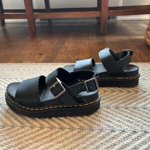 Dr Martens Black Leather Sandals with Buckle